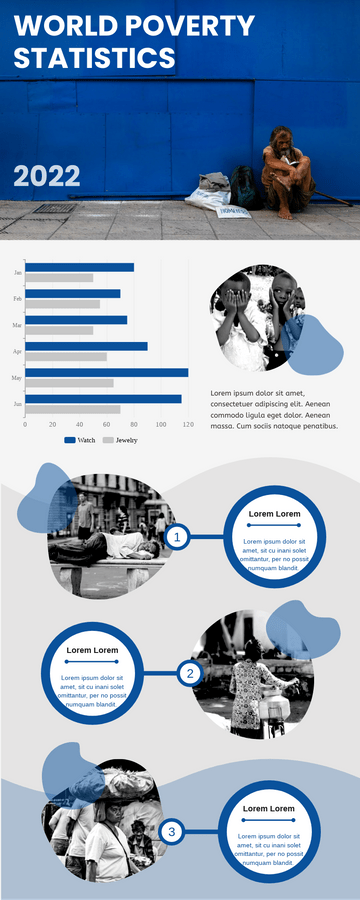 Editable infographics template:World Poverty Statistics Infographic