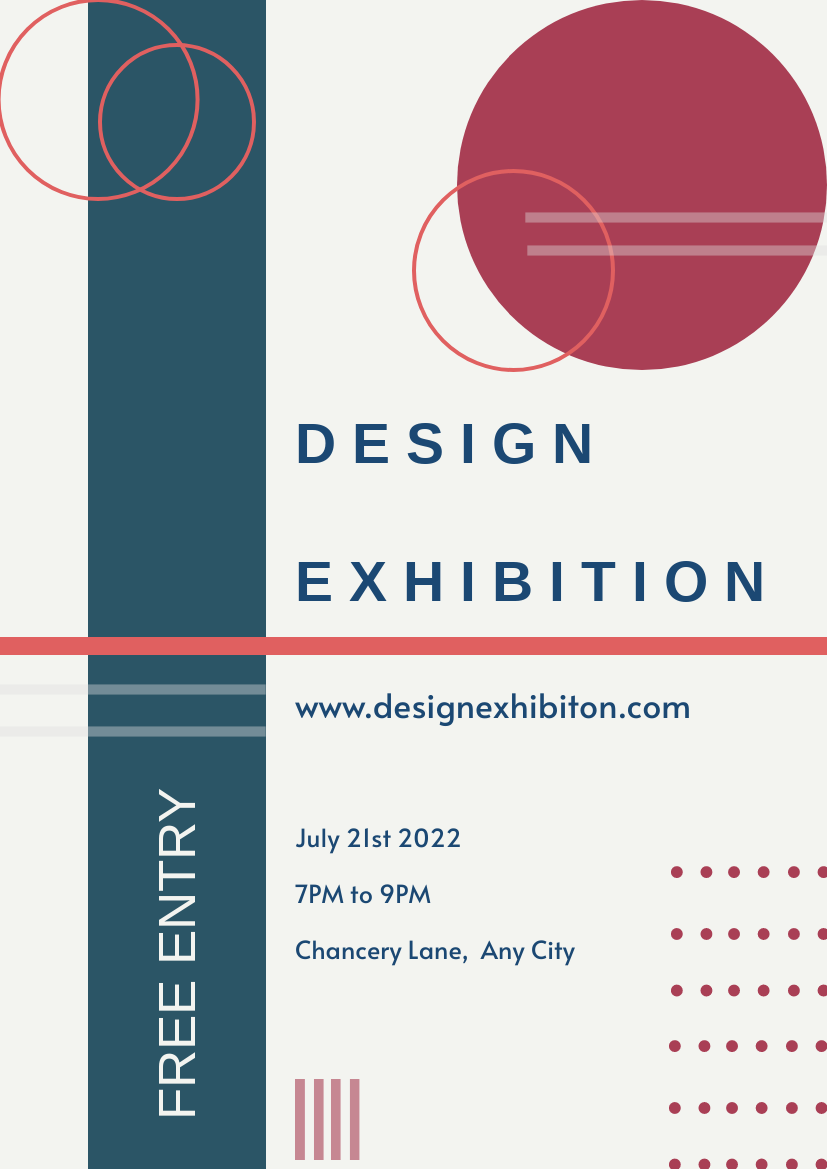 Flyer template: Design Exhibition Flyer (Created by Visual Paradigm Online's Flyer maker)