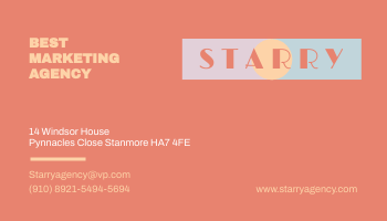 Business Card template: Orange Starry Agency Business Card (Created by Visual Paradigm Online's Business Card maker)
