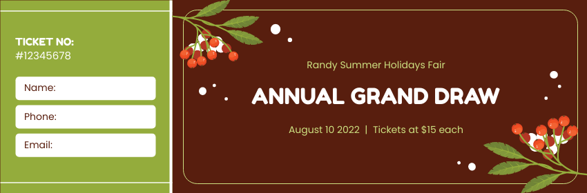 Ticket template: Annual Grand Draw Ticket (Created by InfoART's Ticket maker)