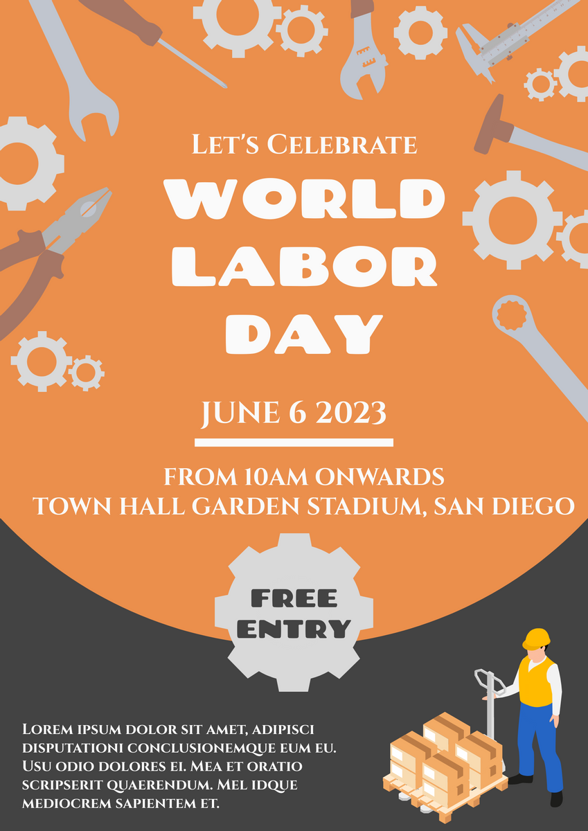 Poster template: World Labor Day Poster With Details (Created by InfoART's Poster maker)