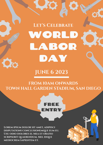 Editable posters template:World Labor Day Poster With Details