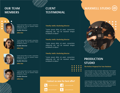 Brochures template: Production Studio Brochure (Created by Visual Paradigm Online's Brochures maker)