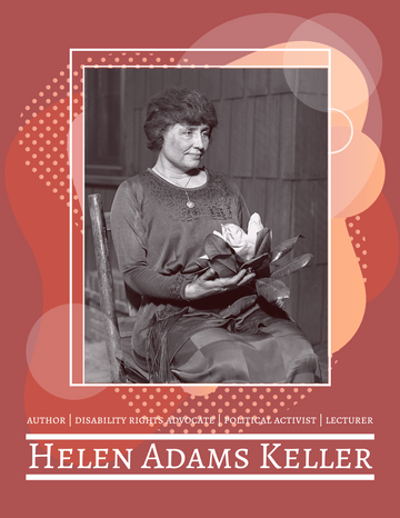 Biography 模板。 Helen Keller Biography (由 Visual Paradigm Online 的Biography軟件製作)