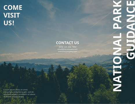 Brochure template: National Park Guidance Brochure (Created by Visual Paradigm Online's Brochure maker)