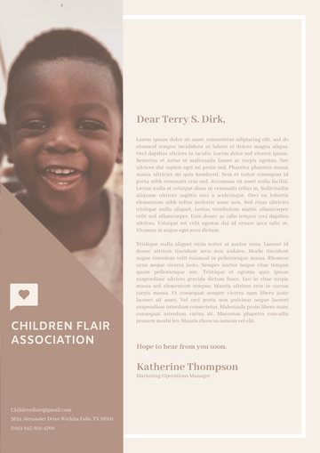 Letterhead template: Simple Children Charity Letterhead (Created by Visual Paradigm Online's Letterhead maker)