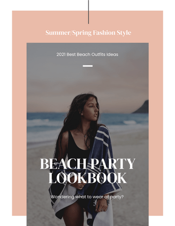 搭配风格秀 模板。Beach Party Lookbook (由 Visual Paradigm Online 的搭配风格秀软件制作)
