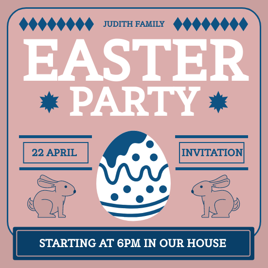 Invitation template: Easter Egg Party Invitation (Created by Visual Paradigm Online's Invitation maker)