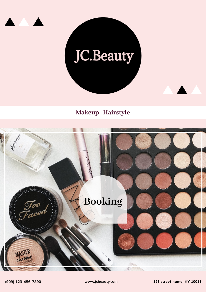 Flyer template: Beauty Company Booking Service Flyer (Created by Visual Paradigm Online's Flyer maker)