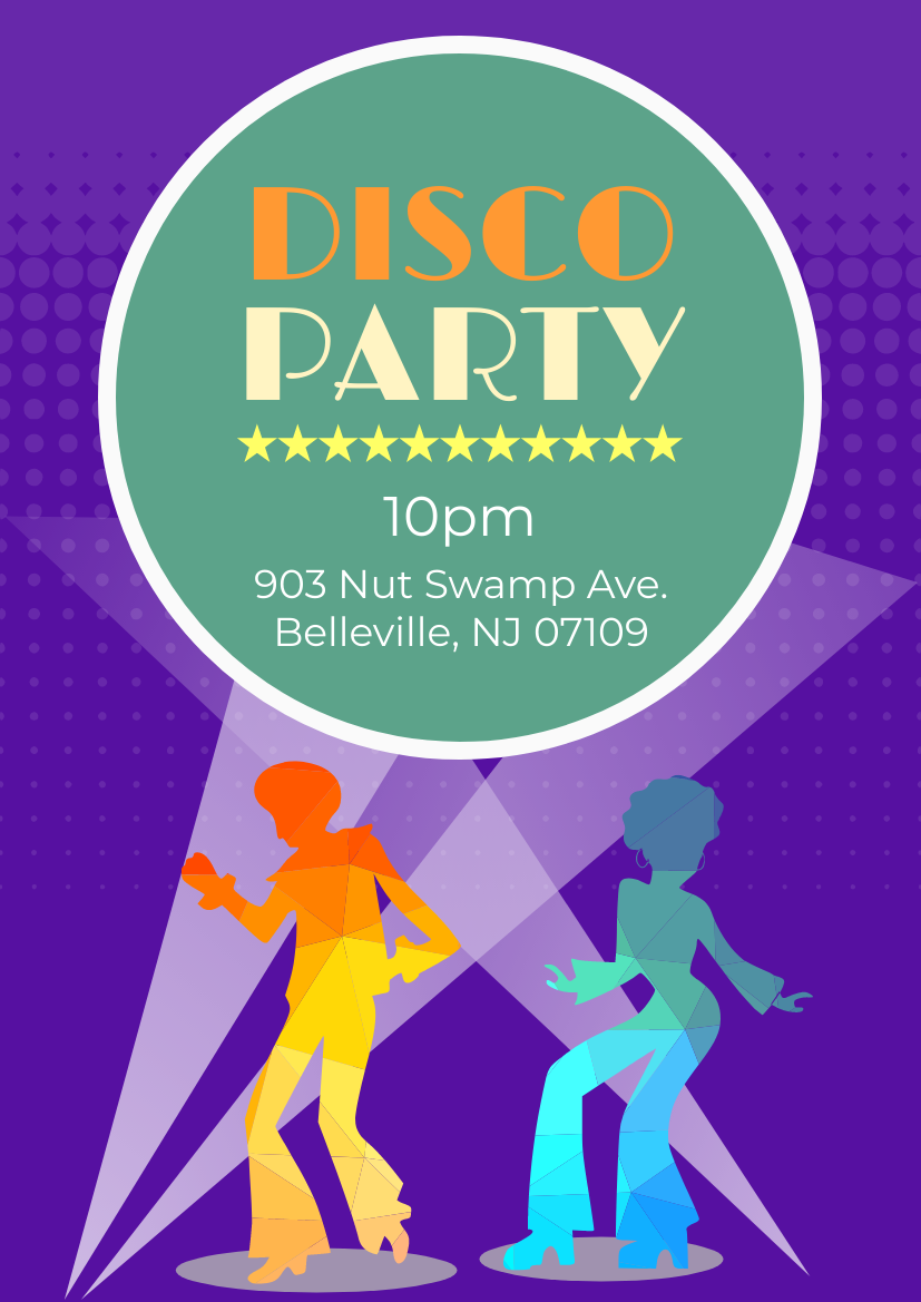 Flyer template: Disco Party Flyer (Created by InfoART's Flyer maker)