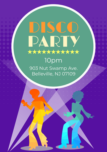 Flyer template: Disco Party Flyer (Created by Visual Paradigm Online's Flyer maker)