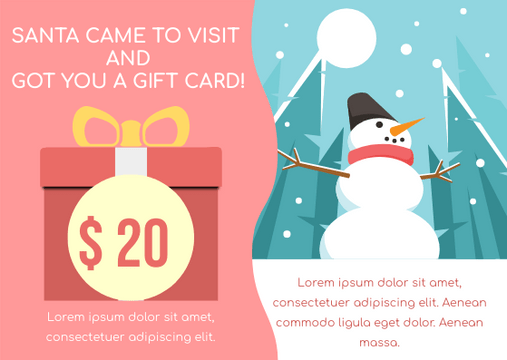 Gift Card template: Snowman Gift Card (Created by Visual Paradigm Online's Gift Card maker)