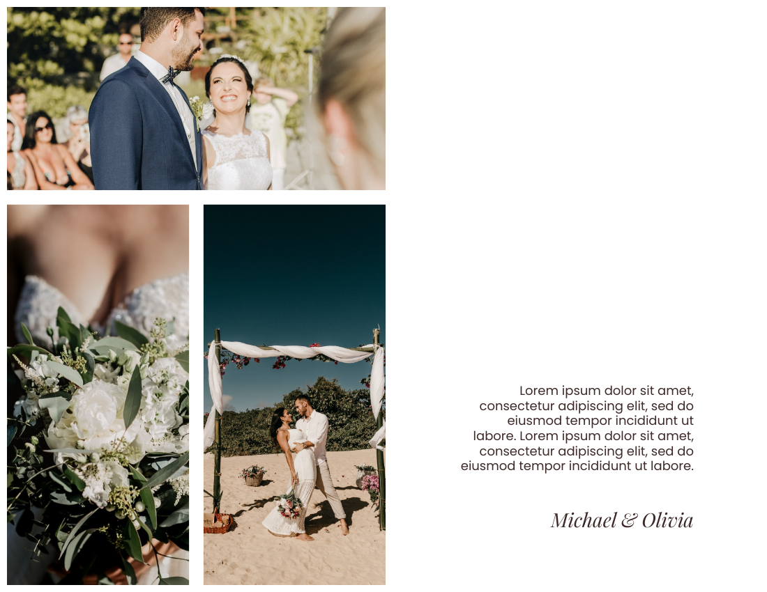 婚禮照相簿 模板。 Forever Love Wedding Photo Book (由 Visual Paradigm Online 的婚禮照相簿軟件製作)