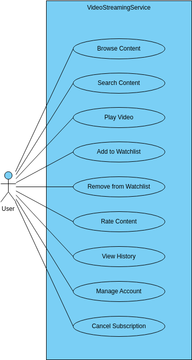 Video Streaming Service  (사용 사례 다이어그램 Example)