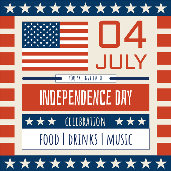 Invitation template: Independence Day Celebration Invitation (Created by InfoART's Invitation maker)
