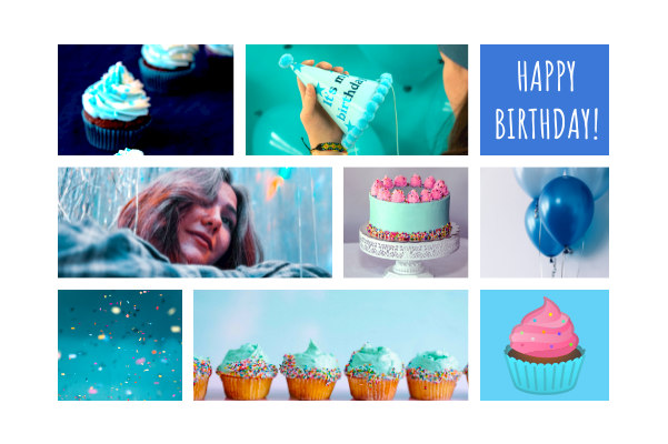 贺卡 模板。Cupcake Birthday Greeting Card (由 Visual Paradigm Online 的贺卡软件制作)