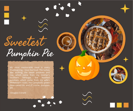 Facebook Posts template: Halloween Pumpkin Pie Collage Facebook Post (Created by Visual Paradigm Online's Facebook Posts maker)