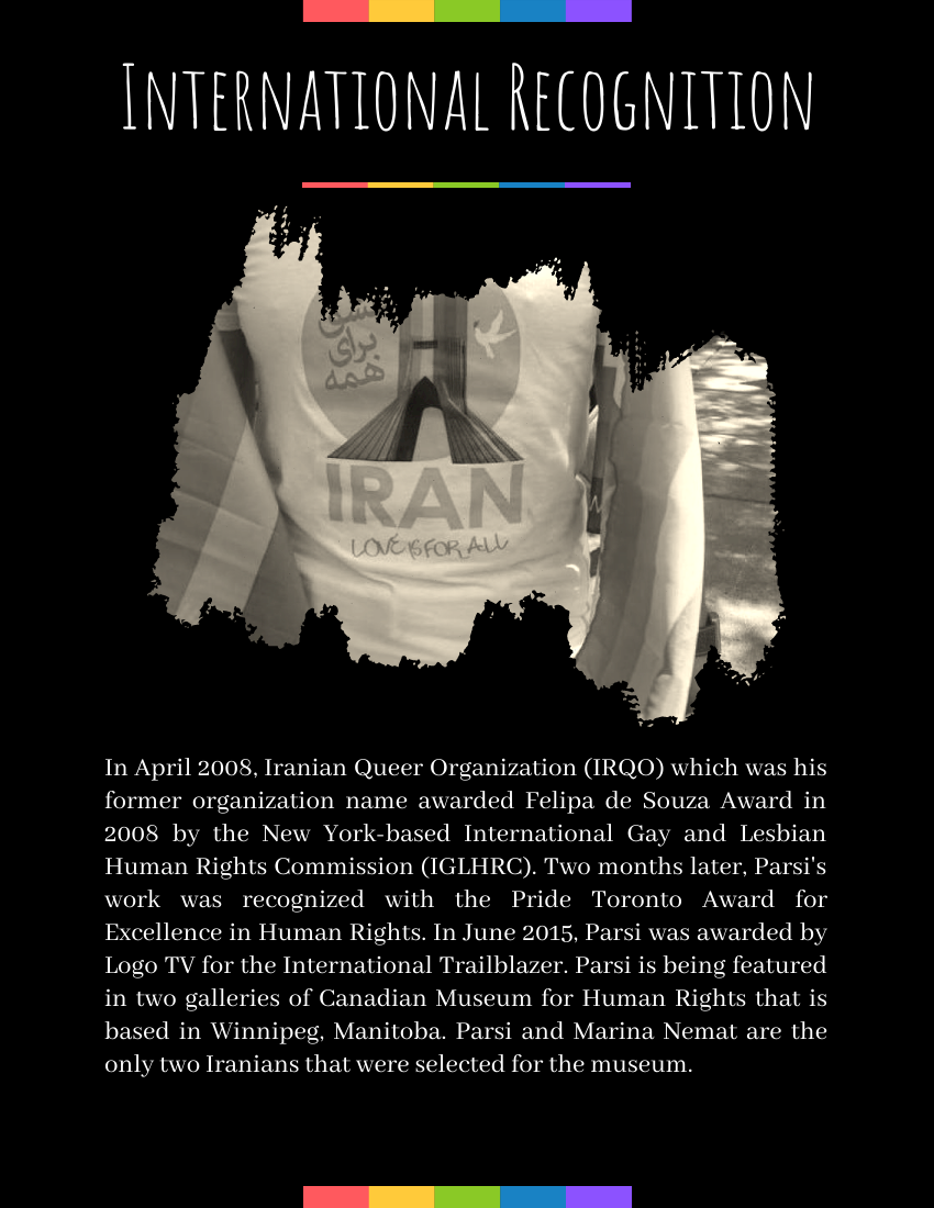 Biography template: Arsham Parsi Biography (Created by Visual Paradigm Online's Biography maker)
