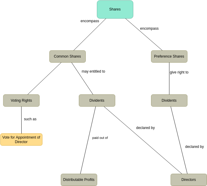 Company Shares Concept Map (Concept Map Diagram Example)