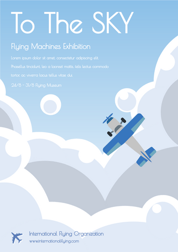 Editable flyers template:Flying Machine Exhibition Flyer
