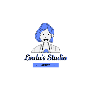 Logo template: Studio Logo Created With Cartoon Portrait Of The Artist (Created by Visual Paradigm Online's Logo maker)