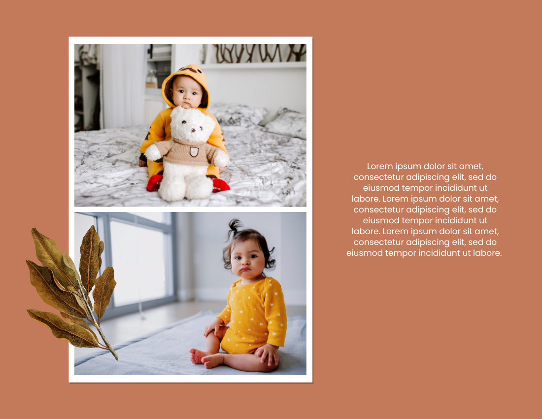 嬰兒照相簿 模板。 New Baby Girl Photo Book (由 Visual Paradigm Online 的嬰兒照相簿軟件製作)