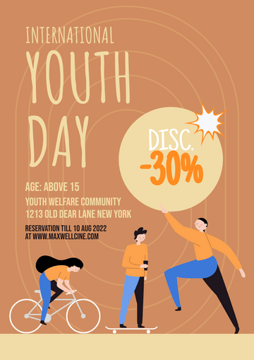 Flyer template: Youth Day Online Store Discount Flyer (Created by Visual Paradigm Online's Flyer maker)