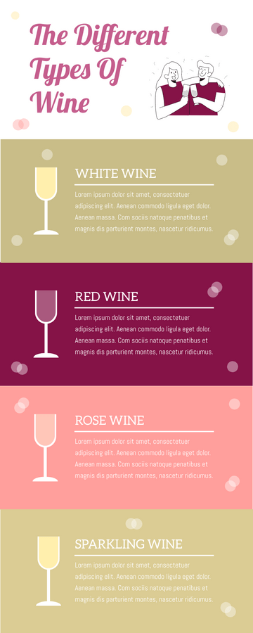 Editable infographics template:The Types of Wine Infographic