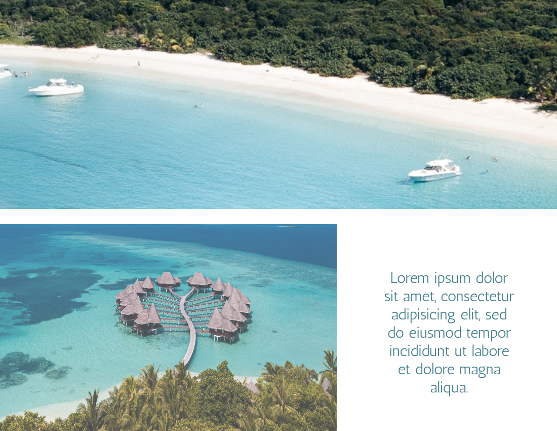 旅行照相簿 模板。Island Travel Photo Book (由 Visual Paradigm Online 的旅行照相簿软件制作)