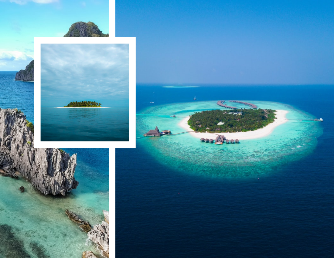 旅行照相簿 模板。 Island Travel Photo Book (由 Visual Paradigm Online 的旅行照相簿軟件製作)