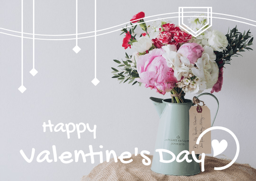 Simple Happy Valentine's Day Photography Postcard