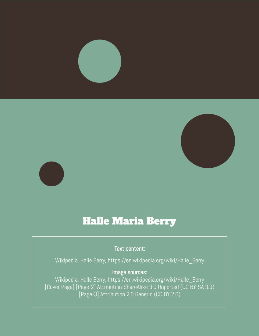 Biography template: Halle Maria Berry Biography (Created by Visual Paradigm Online's Biography maker)
