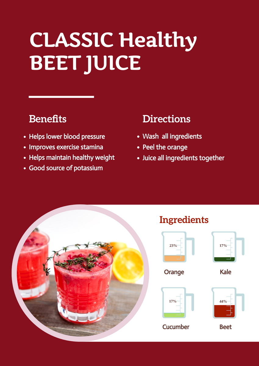 Poster template: Benefits of Beet Juice Poster (Created by Visual Paradigm Online's Poster maker)
