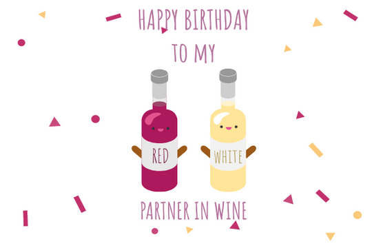 Editable greetingcards template:Wine Birthday Card