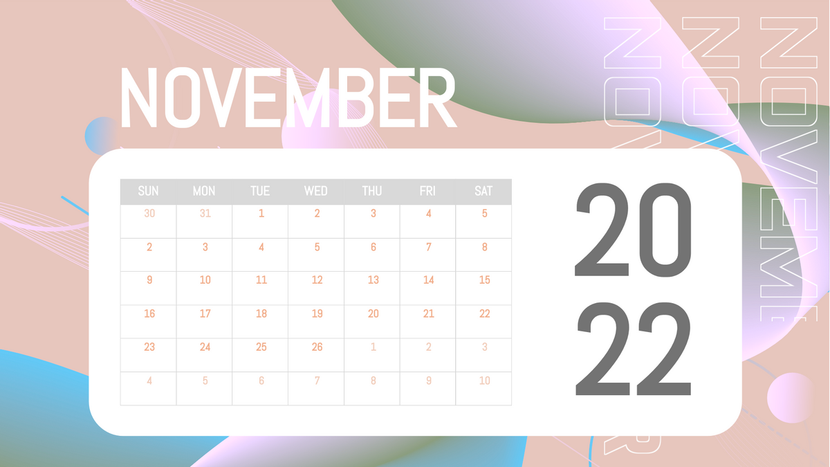 Calendar template: Futuristic Calendar (Created by Visual Paradigm Online's Calendar maker)
