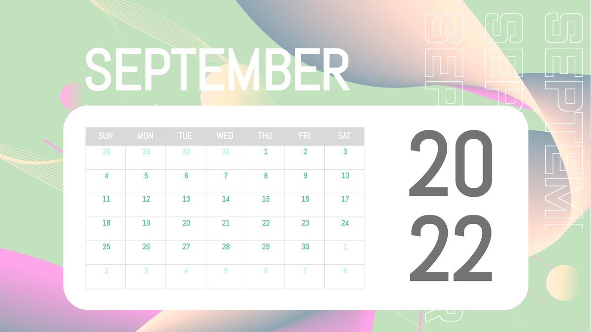 Calendar template: Futuristic Calendar (Created by Visual Paradigm Online's Calendar maker)