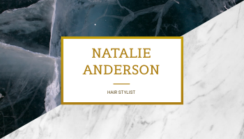 Black And White Marble With Gold Business Card