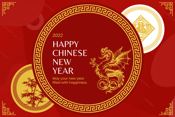 Greeting Card template: Chinese Dragon New Year Greeting Card (Created by Visual Paradigm Online's Greeting Card maker)