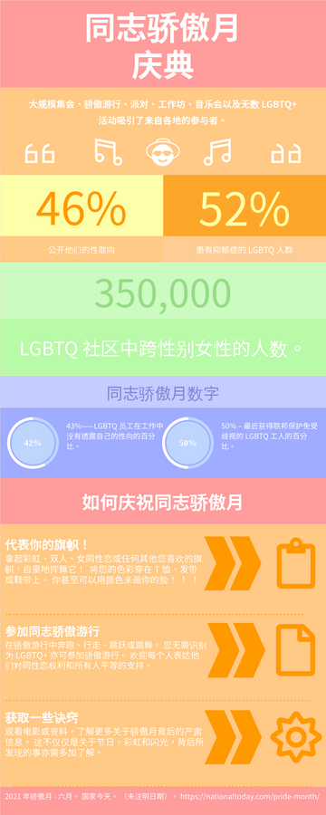 Editable infographics template:同志庆祝月庆典信息图表
