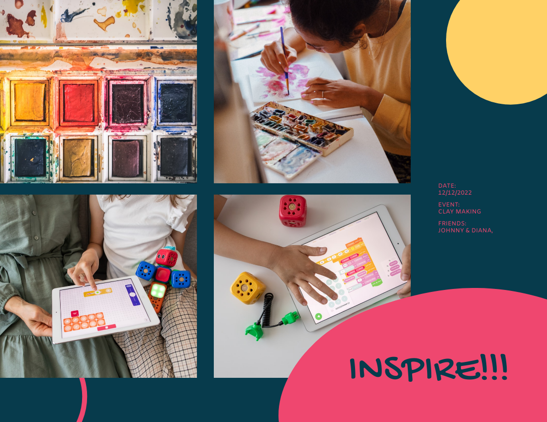 兒童照片簿 模板。 Crafting Play Day Kids Photo Book (由 Visual Paradigm Online 的兒童照片簿軟件製作)