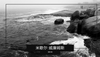 海浪照片黑白名片