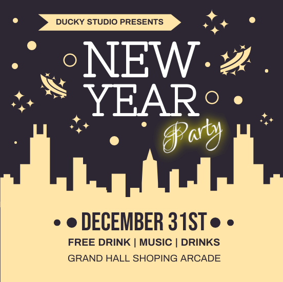 Invitation template: Beige New Year Party Invitation (Created by InfoART's Invitation maker)