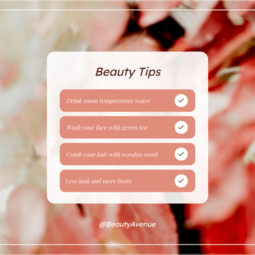 Editable instagramposts template:Daily Beauty Tips Instagram Post