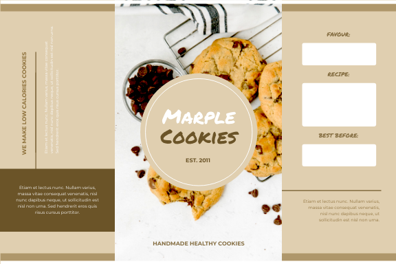 Label template: Handmade Healthy Cookies Label (Created by Visual Paradigm Online's Label maker)