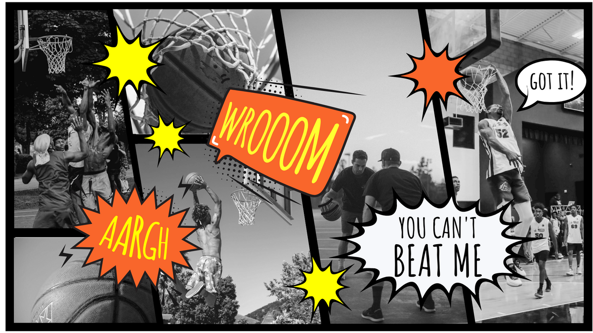 Comic Strip template: Basketball Game Comic Strip (Created by Visual Paradigm Online's Comic Strip maker)