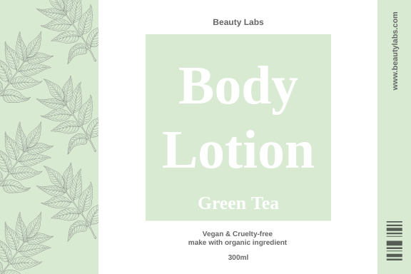 Label template: Beauty Body Lotion Label (Created by Visual Paradigm Online's Label maker)