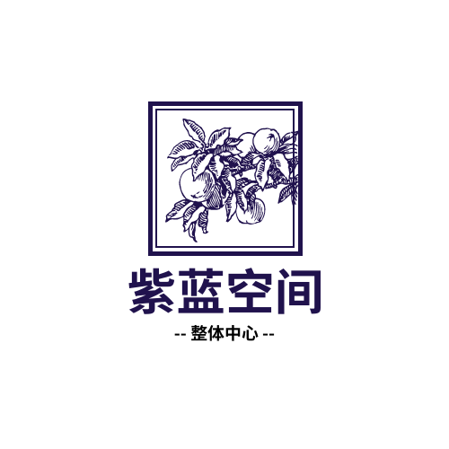 暗紫植物图案整体中心标志