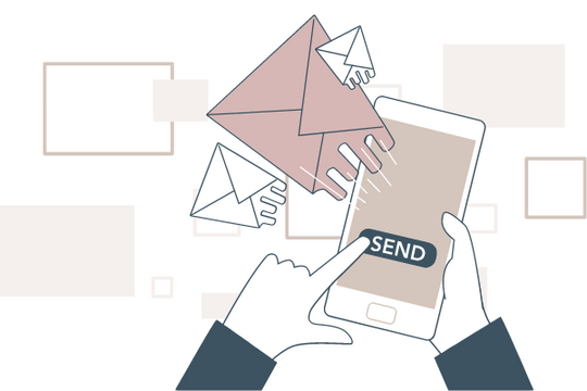 商業插圖 模板。 Send Email Illustration (由 Visual Paradigm Online 的商業插圖軟件製作)