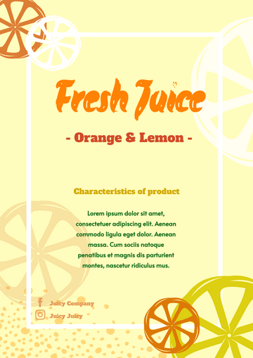 Poster template: Fresh Juice Promotion Poster (Created by Visual Paradigm Online's Poster maker)