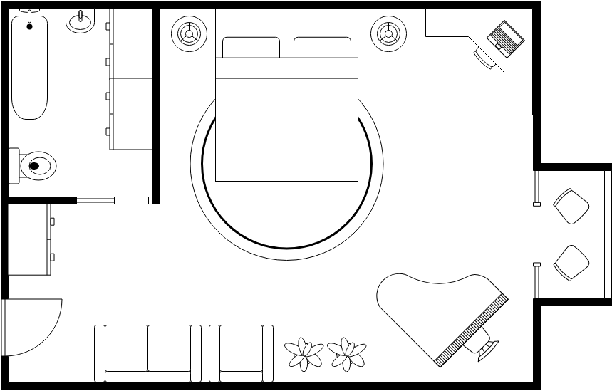Floor Plan template: Master Bedroom Floor Plan (Created by Visual Paradigm Online's Floor Plan maker)